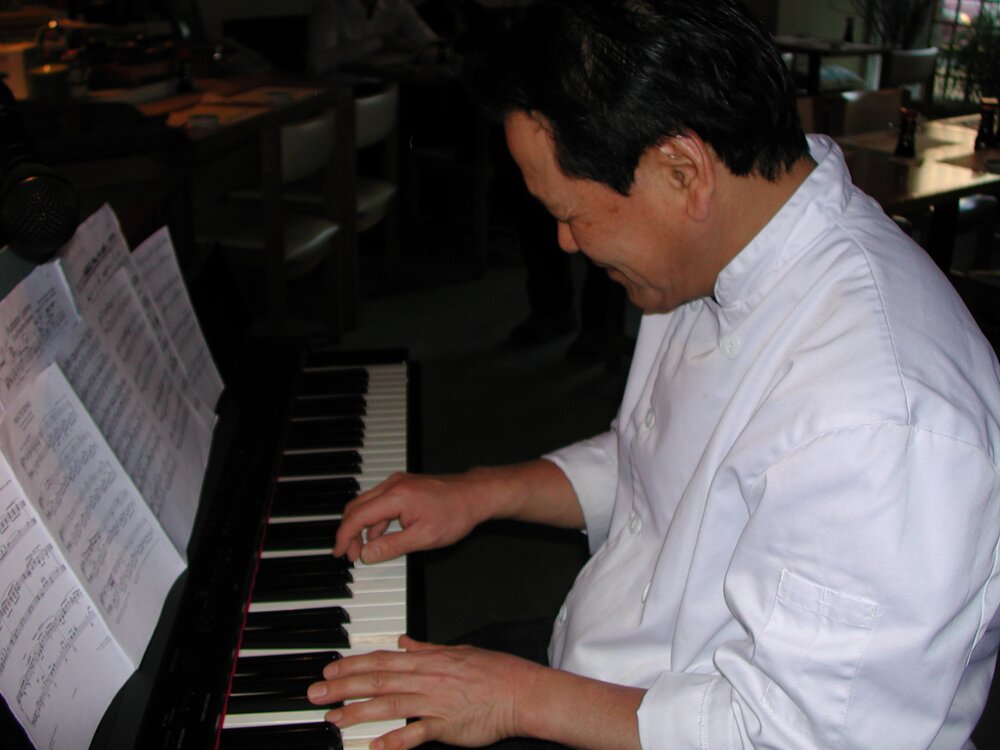 Riki-san, the Owner Chef of Ichiriki, plays jazz piano 